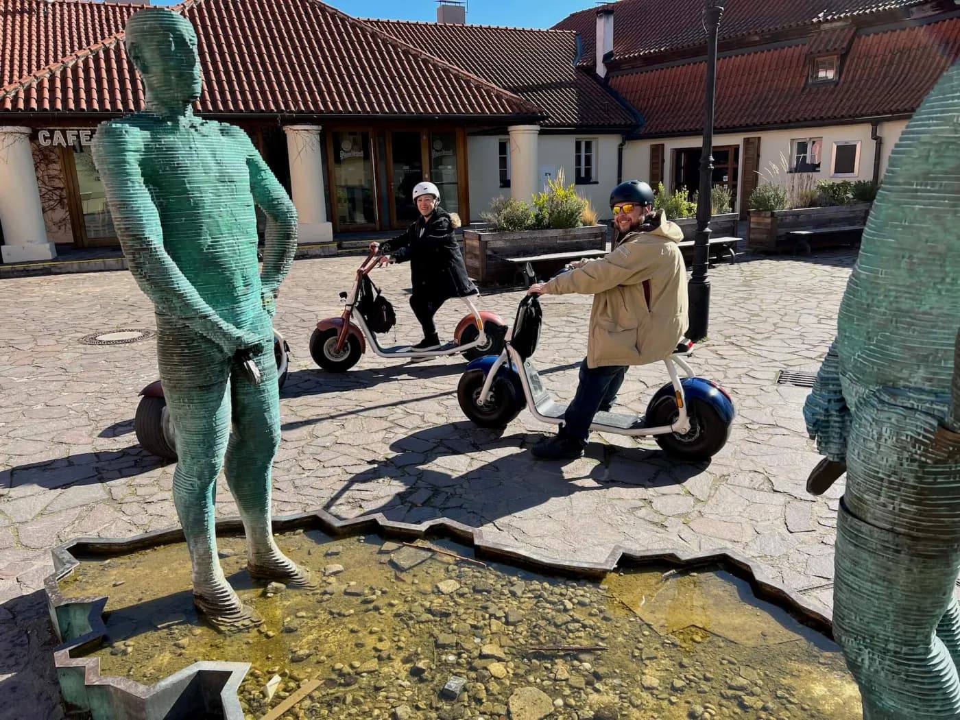 A provocative David Černý sculpture in Prague