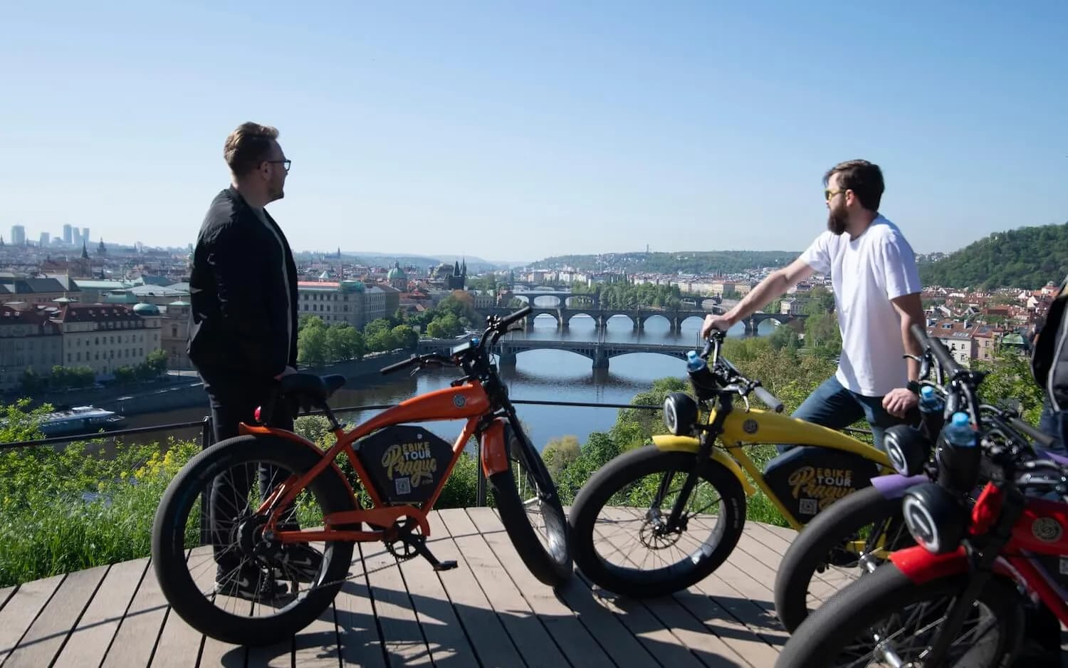 Panorama of Prague's bridges from Letná